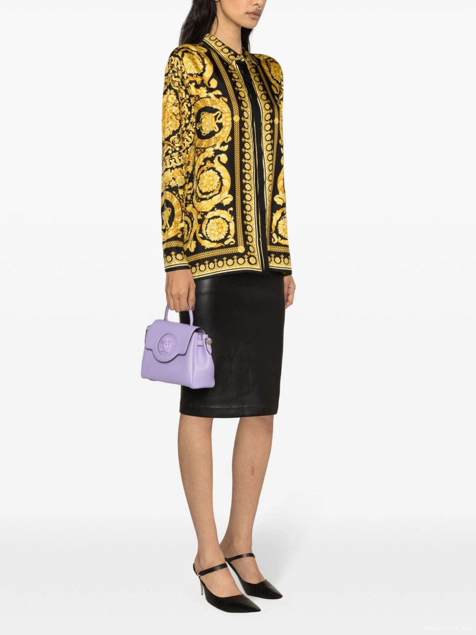 Affordable Barocco-print silk Heritage Women shirt Versace 0805